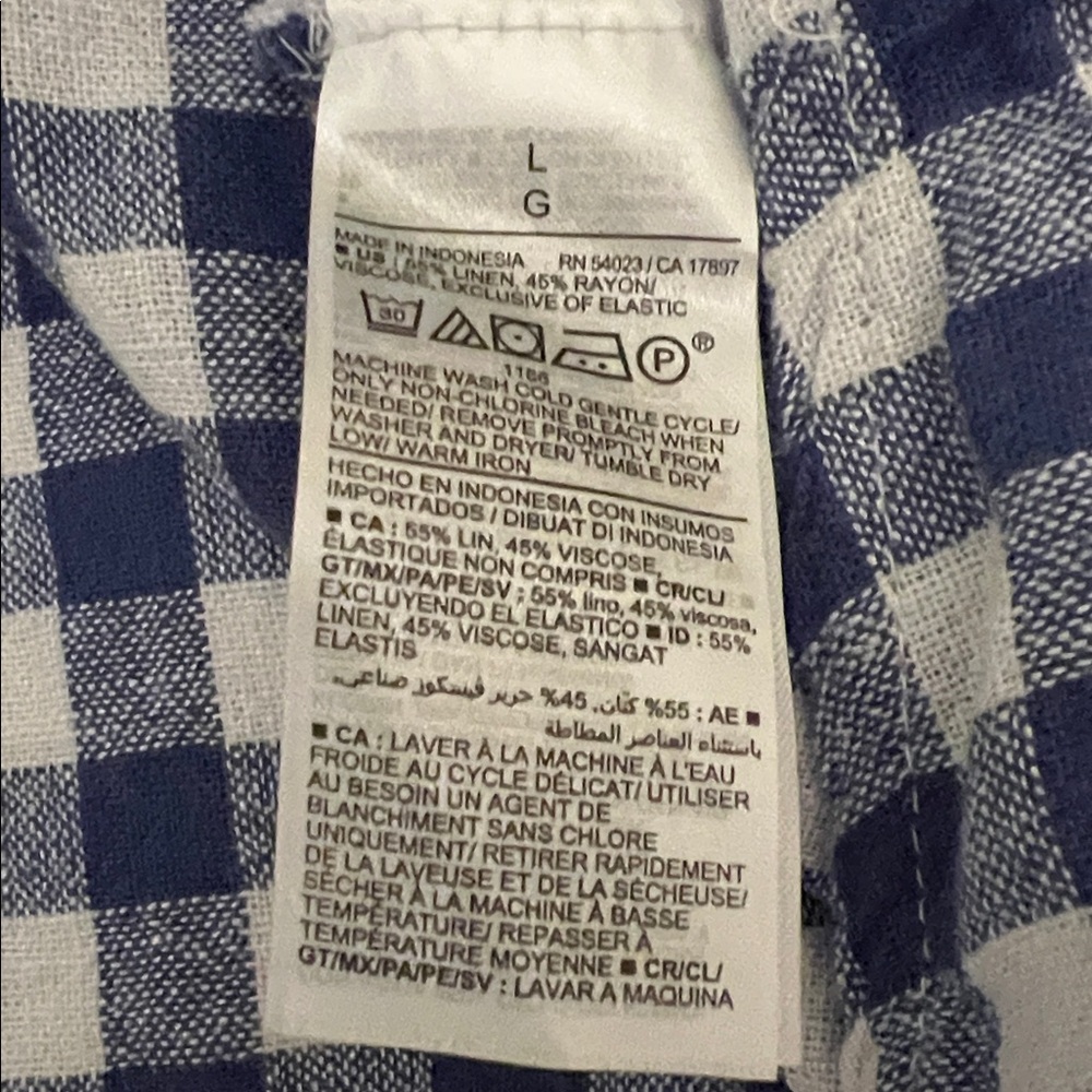 Old Navy Blue and White Gingham Dress Mini Dress Size L NWOT - Picture 11 of 11